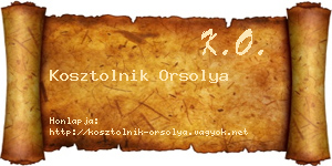 Kosztolnik Orsolya névjegykártya